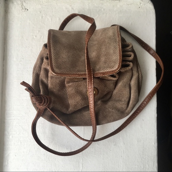 Bottega Veneta taupe patterned suede mini bag - Picture 8 of 9